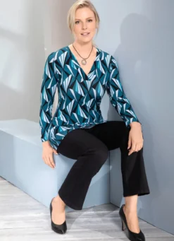 Allover gemustertes Shirt in 2 Farben