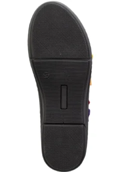 Andrea Conti Slipper mit bunten, dekorativ eingesetzten Gummizügen