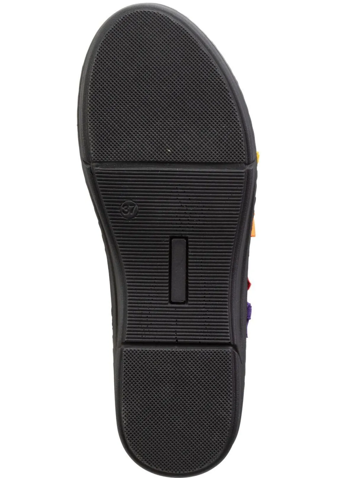 Andrea Conti Slipper mit bunten, dekorativ eingesetzten Gummizügen
