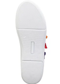 Andrea Conti Slipper mit bunten, dekorativ eingesetzten Gummizügen