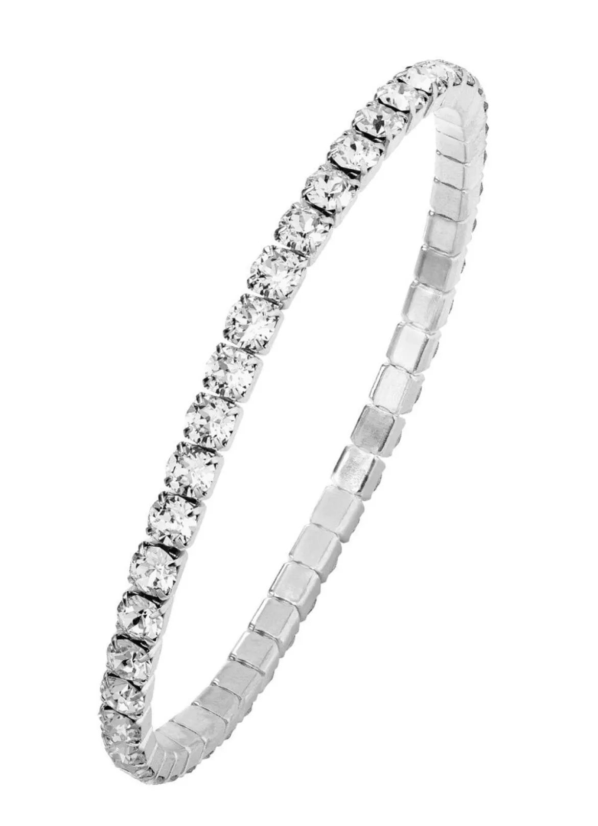 Armband aus Edelstahl mit weißen Kristallen