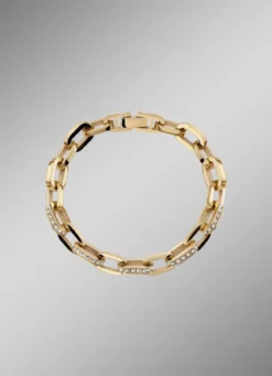 Armband aus vergoldetem Edelstahl mit Kristallen