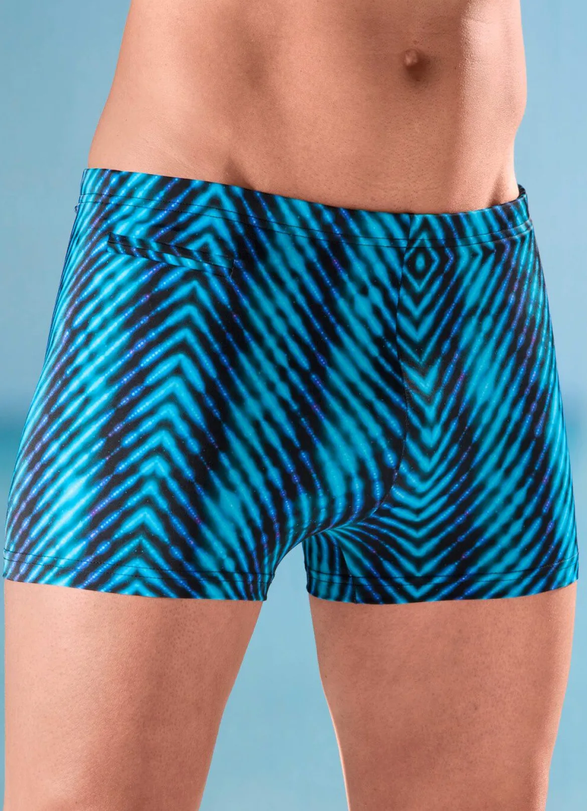 Badehose in höherer Kastenform mit Reißverschlusstasche