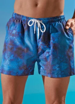 Badeshorts allover dessiniert, Microfaser