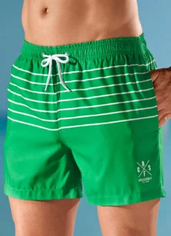 Badeshorts mit Streifendessin, Microfaser
