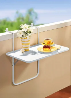 Balkon-Hängetisch mit Stahlrohrgestell