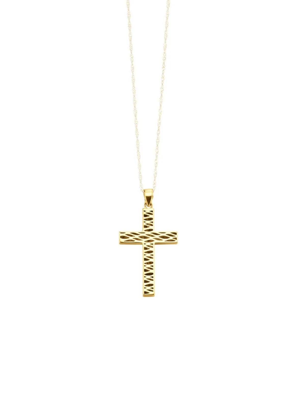 Beidseitig tragbarer Kreuz-Anhänger mit synth. Zirkonia
