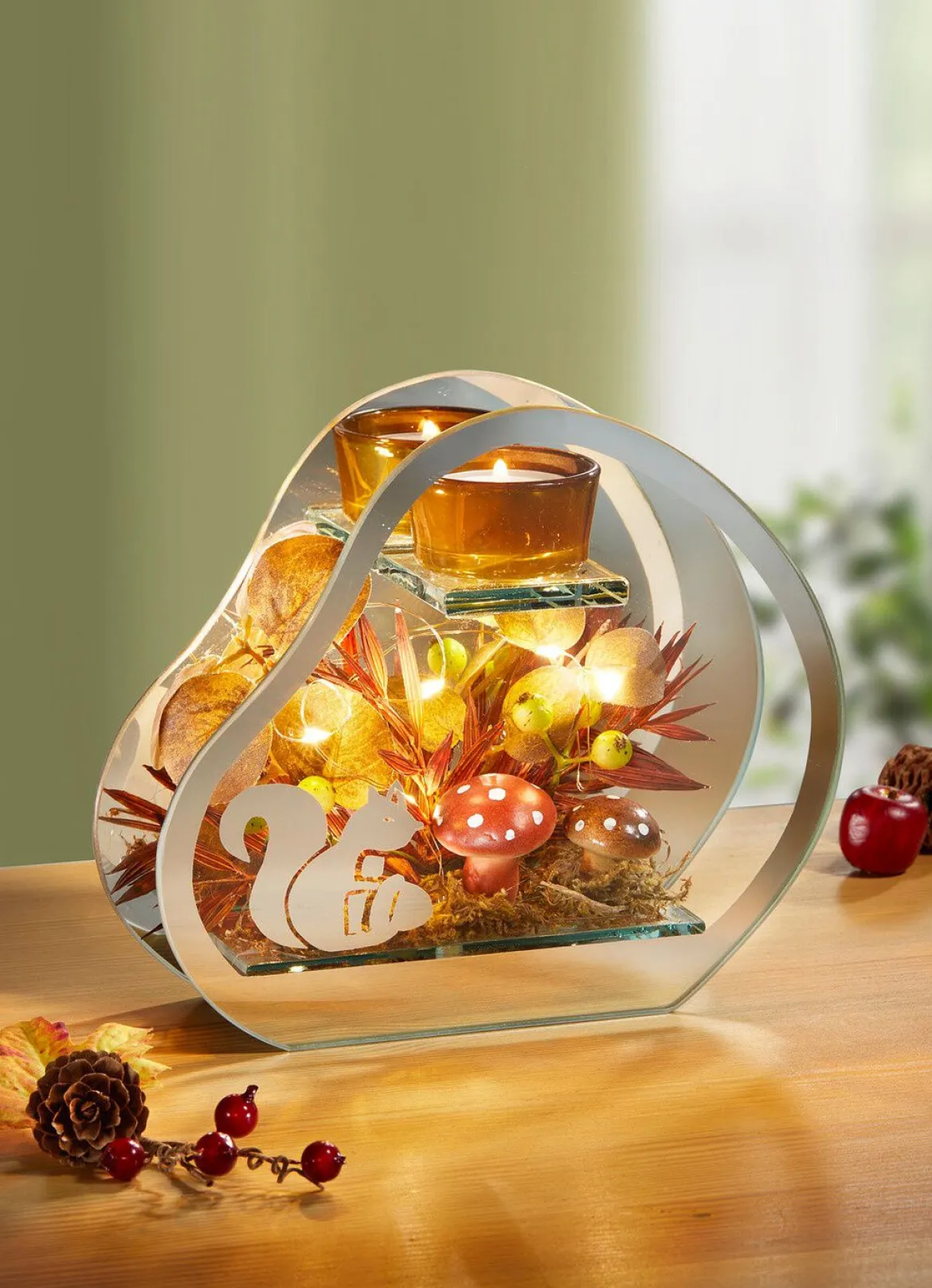 Beleuchteter Glas-Teelichthalter