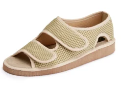 Bequeme Damen-Sandalen, Weite H, aus gepolstertem Textilmaterial