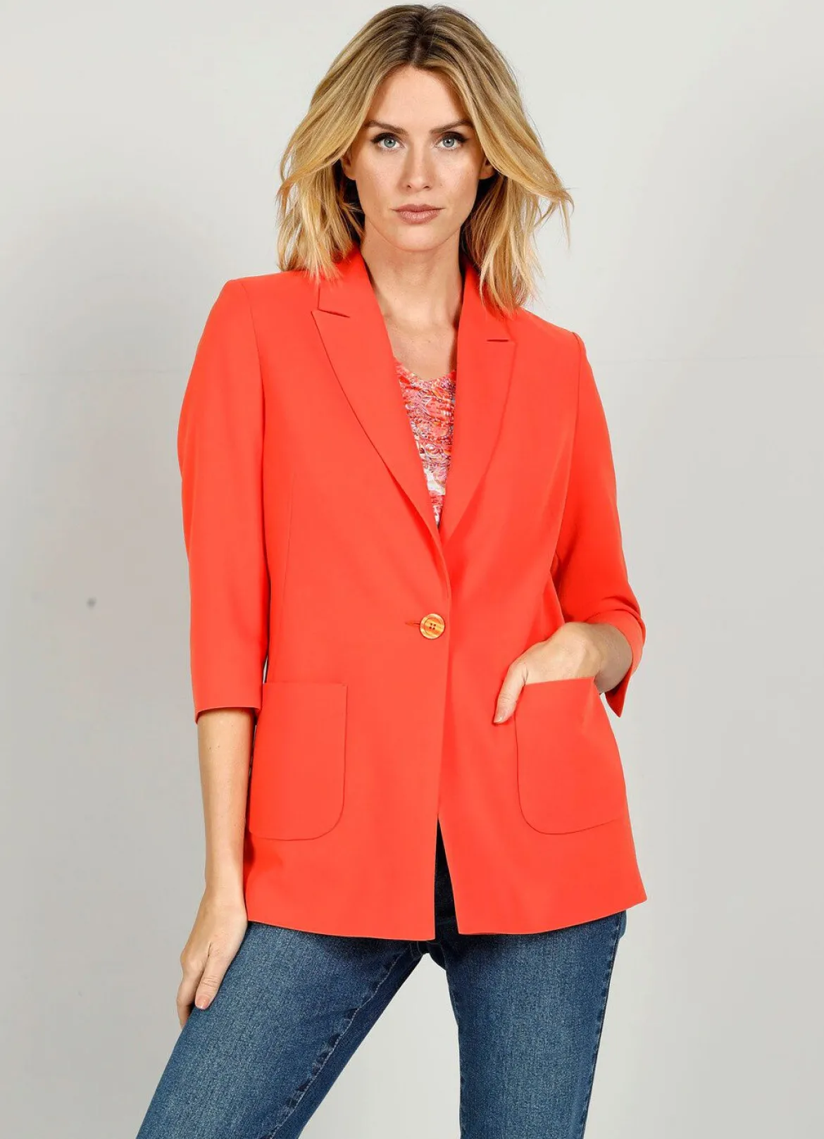 Blazer mit geschlitztem 3/4 Arm