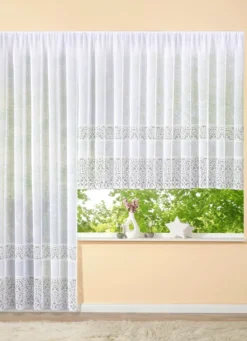 Blumenfenster-Store mit Universalschienenband