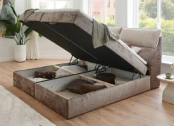 Boxspringbett mit Bettkasten und Kaltschaumtopper
