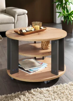 Couchtisch mit 2 Ablageflächen und 4 Rollen