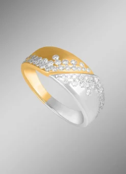 Damenring in Bicolor mit 58 Brillanten