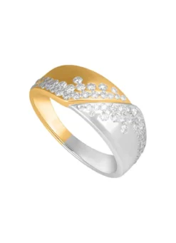 Damenring in Bicolor mit 58 Brillanten