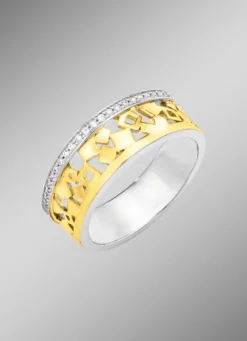 Damenring in Bicolor mit Zirkonia