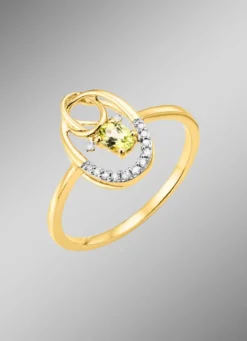 Damenring mit Brillanten und Peridot