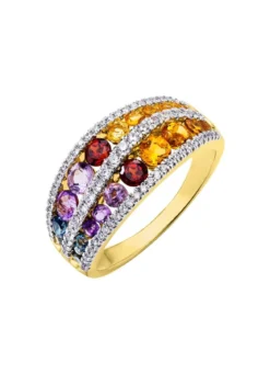 Damenring mit Brillanten und Edelsteine