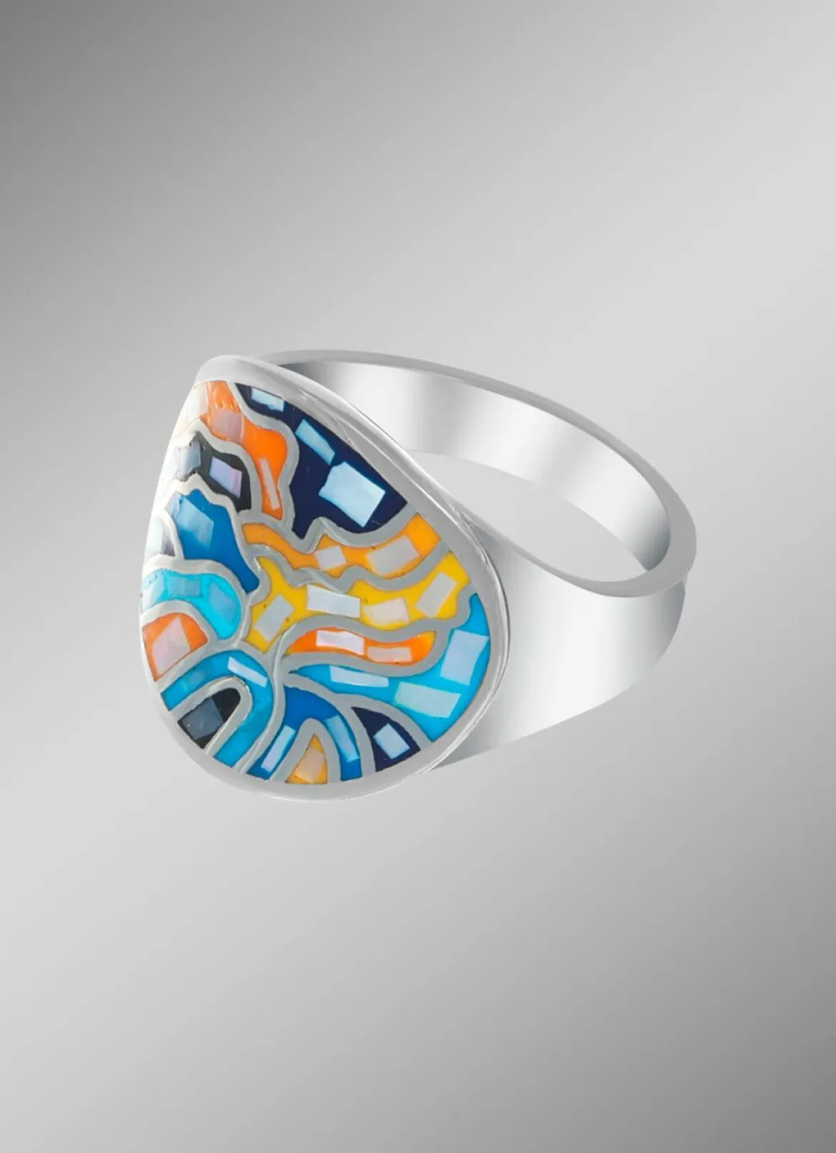 Damenring mit Mosaik-Design