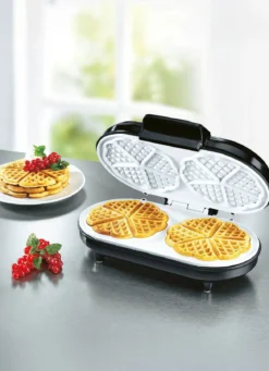 Doppel-Waffeleisen für 2 Waffeln auf einmal