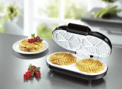 Doppel-Waffeleisen für 2 Waffeln auf einmal