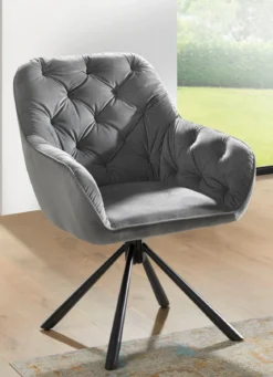 Drehbare Stühle mit bequemer Polsterung, 2er Set
