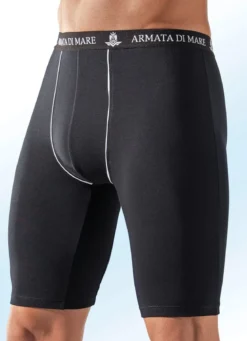 Dreierpack Longpants, uni mit Zierpaspeln