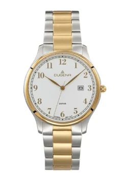 Dugena-Quartz-Herrenuhr mit Edelstahlbandgehäuse