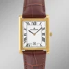 Dugena-Quartz-Herrenuhr mit Edelstahlgehäuse und Lederband