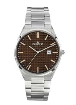 Dugena-Quartz-Herrenuhr mit Edelstahlbandgehäuse