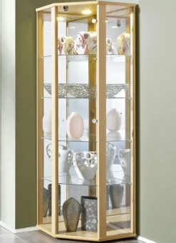 Eck-Vitrine mit LED-Beleuchtung