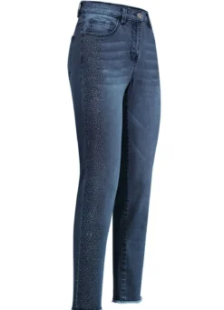 Edel-Jeans mit tollen Glitzersteinchen und Fransensaum