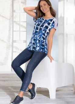 Edel-Jeans mit tollen Glitzersteinchen und Fransensaum