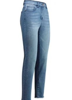 Edel-Jeans mit tollen Glitzersteinchen und Fransensaum