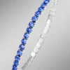 Elastisches Armband aus Edelstahl mit blauen Kristallen