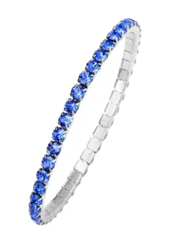 Elastisches Armband aus Edelstahl mit blauen Kristallen