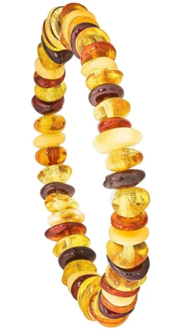 Elastisches Armband mit echt Bernstein-Mix