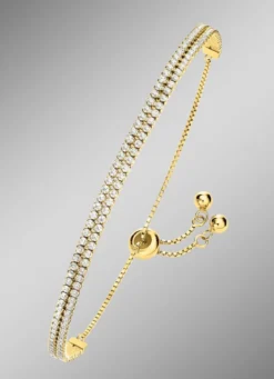Elegantes doppelreihiges Armband mit synth. Zirkonia