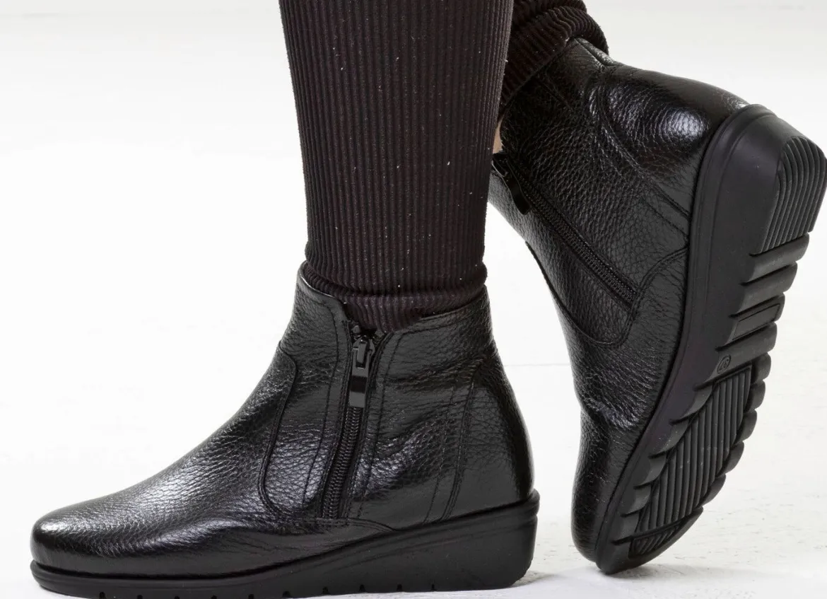 ELENA EDEN, gefütterte Damen-Stiefeletten, Winterschuhe, Weite G, mit Reißverschluss