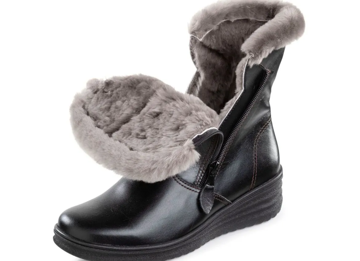 ELENA EDEN, gefütterte Damen-Stiefeletten, Winterschuhe, Weite H, mit Lammfell
