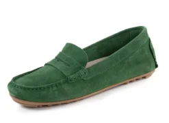 ELENA EDEN Mokassin-Slipper aus geschmeidigem Rind-Veloursleder