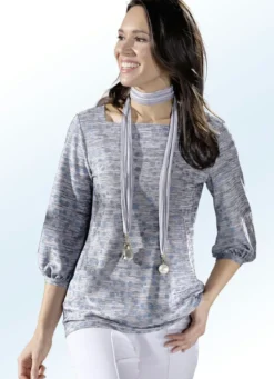 ELENA EDEN Pullover mit schönem Dessin und dezentem Glanz