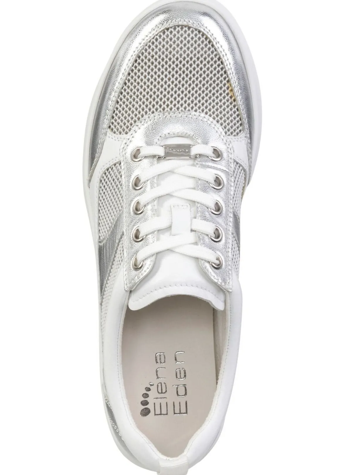 ELENA EDEN Sneaker aus Nappaleder und luftigem Textil in Netzoptik