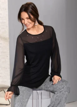 Exzellentes Shirt mit Chiffon-Verarbeitung