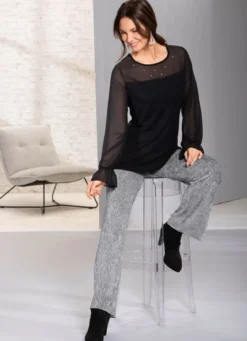 Exzellentes Shirt mit Chiffon-Verarbeitung