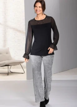 Exzellentes Shirt mit Chiffon-Verarbeitung