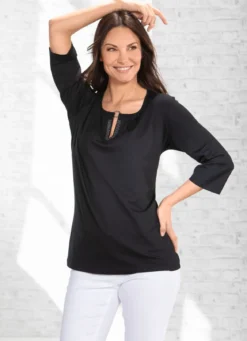 Exzellentes Shirt mit Faltenlegung in 2 Farben