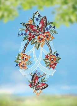 Fensterbild Schmetterling aus Plauener Spitze