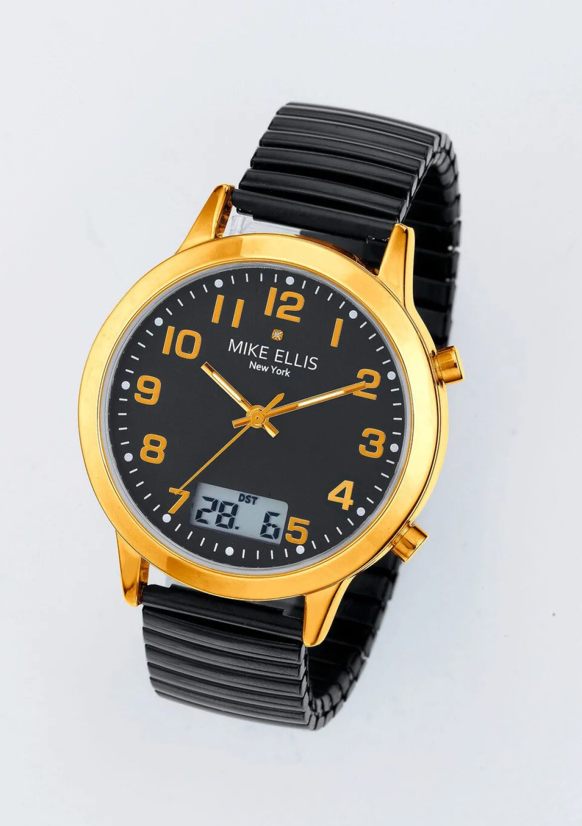 Funk-Herrenuhr mit Diamant von Mike Ellis New York