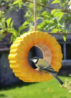 Futterstelle Mohnblume aus glasierter Keramik